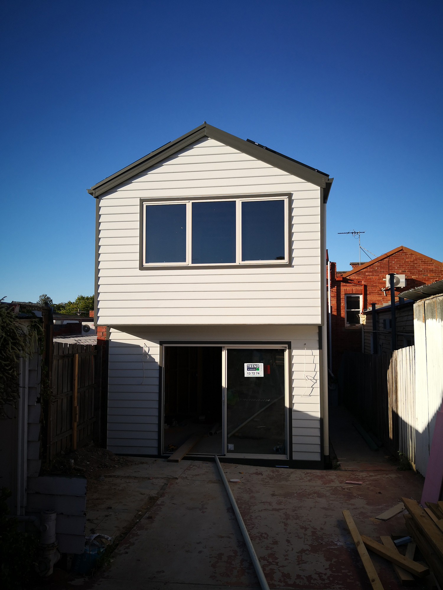 townhouse completed rebuild after shed knockdown