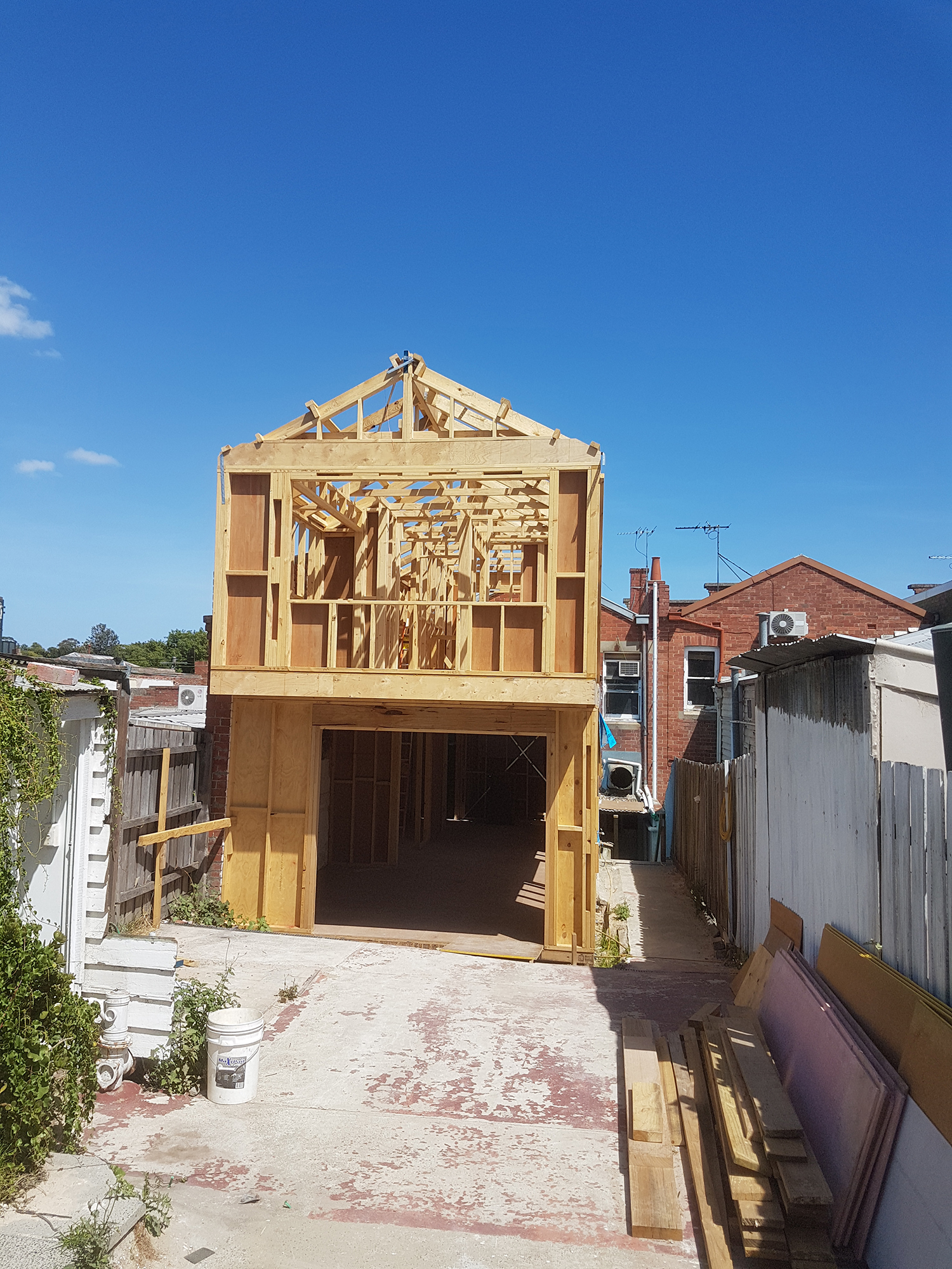 townhouse rebuild project frame